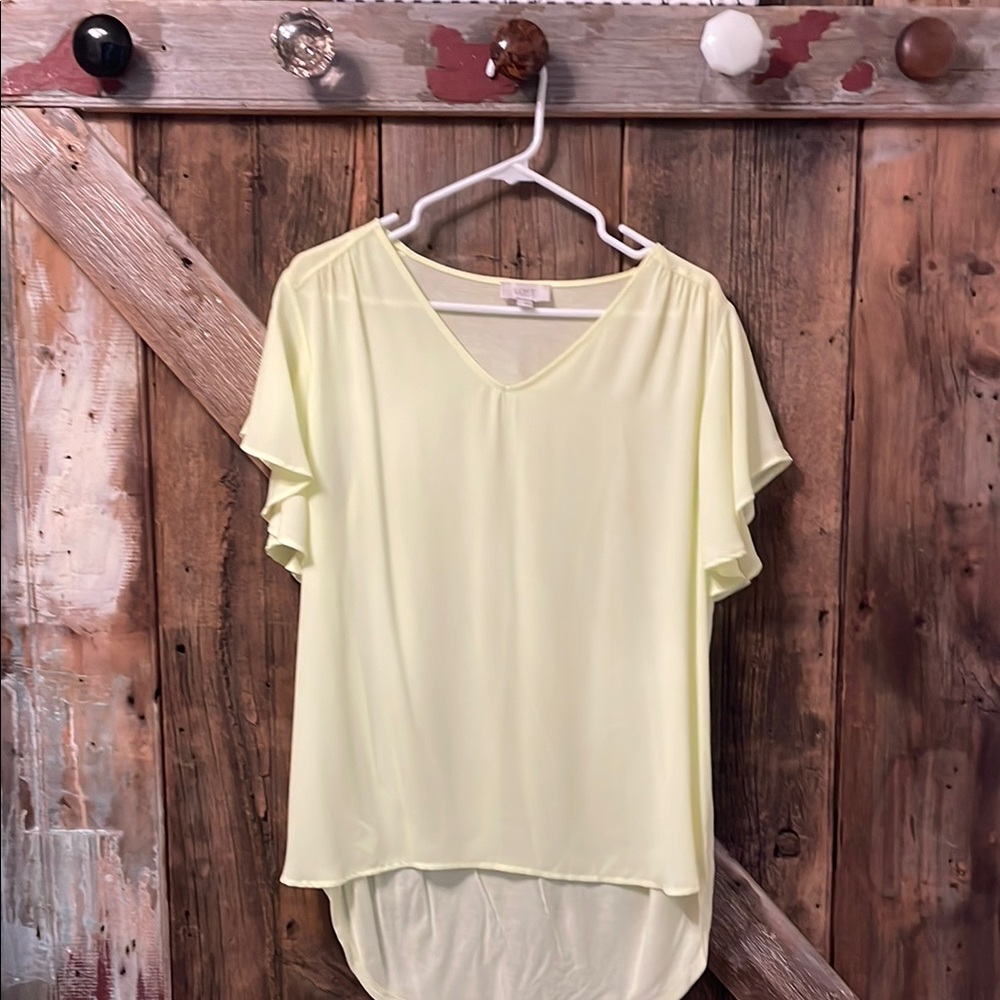 Women's Light Yellow V-Neck Top